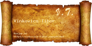 Vinkovics Tibor névjegykártya
